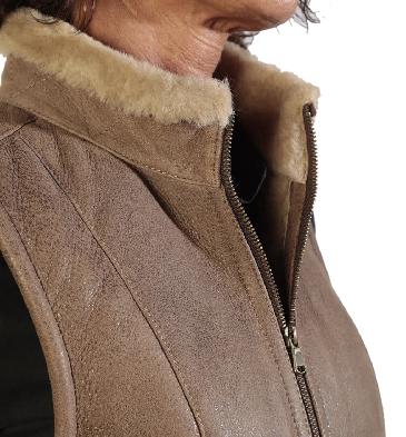 SL12651 - Ladies Nappalamb Sheepskin Gillet Sand